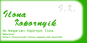 ilona kopornyik business card